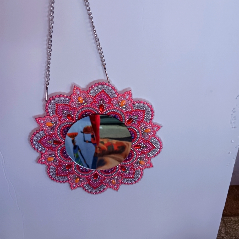 Beautiful beaded cosmetic mirror